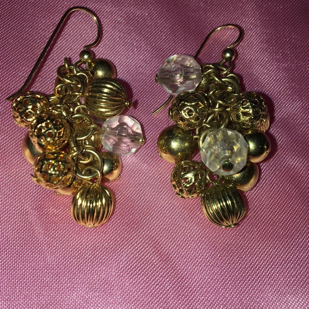gold tone dangle earrings